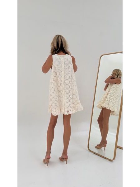 Cream Dress Cream Flower BeChick ❤