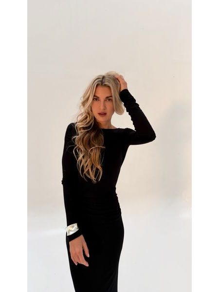 Black Open Back Maxi Dress BeChick ❤