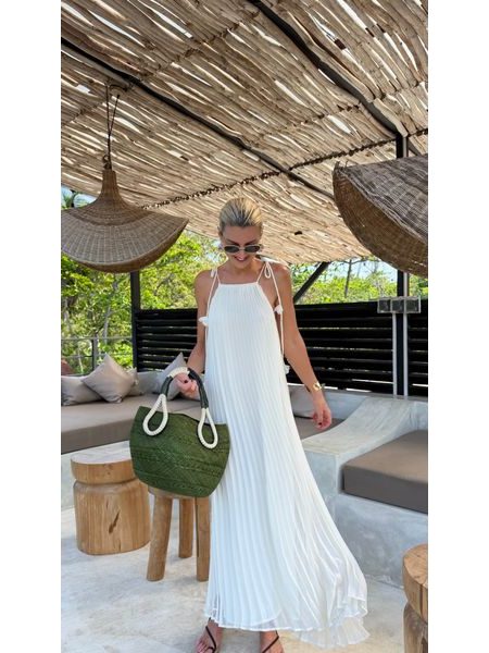 Krémové šaty Chiffon Muse BeChick ❤