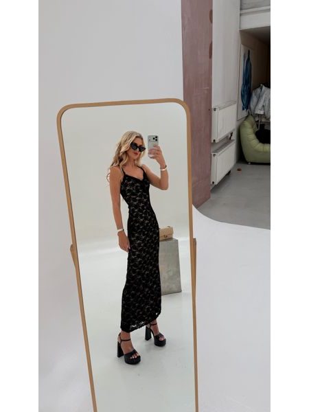 Black Lace Dress Icon BeChick ❤