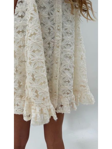 Cream Dress Cream Flower BeChick ❤