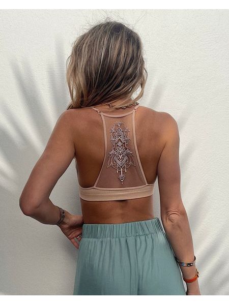 Pudrová podprsenka Tattoo Mesh Racerback BeChick ❤