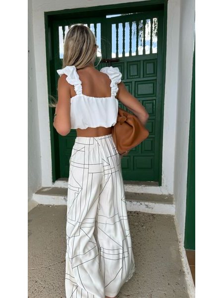 Geometrické kalhoty Natural Bechick ❤
