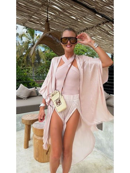 Powder Pink Bodycon Twist Top BeChick ❤