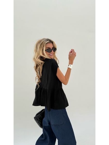 Black Cotton Bow Top BeChick ❤