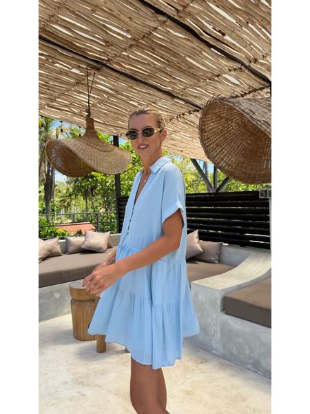 Baby Blue šaty Button Up BeChick ❤