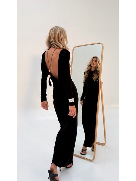Black Open Back Maxi Dress BeChick ❤