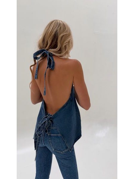 Denim Button-Up Top BeChick ❤