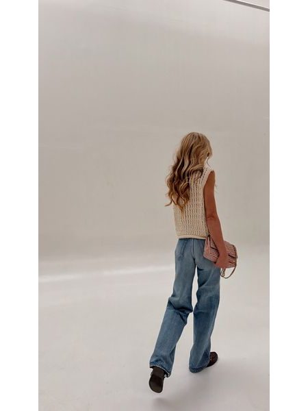 White Golden Button Vest BeChick ❤