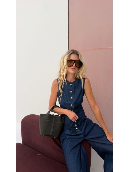 Denim Top Button Chic BeChick ❤