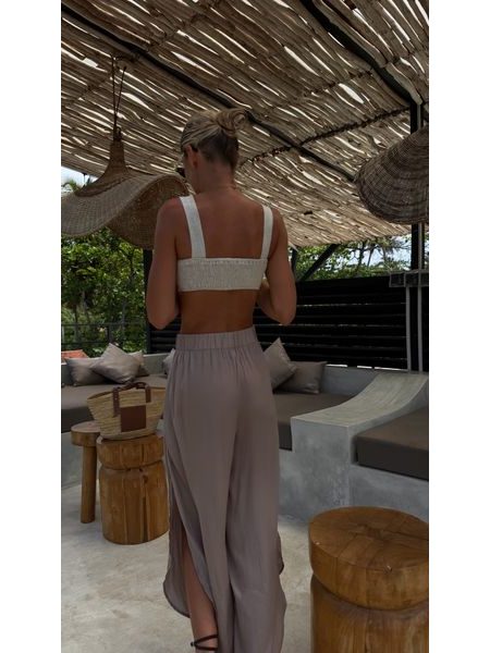 Lněný top Beige Abbey BeChick ❤