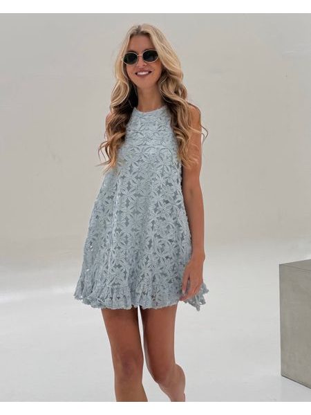 Baby Blue Flower Dress BeChick ❤