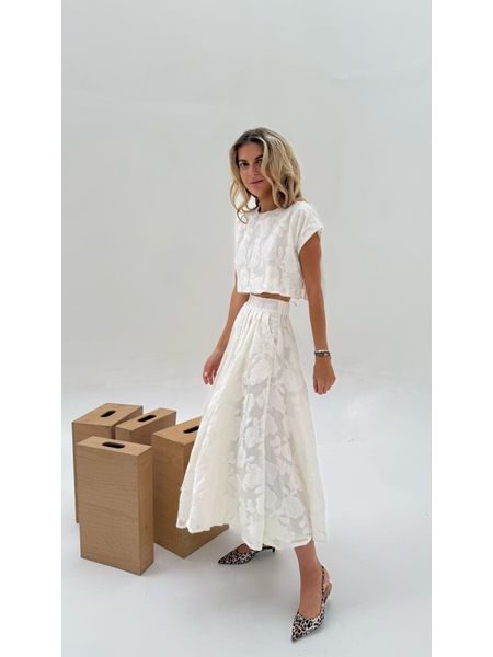 Flower Cream Top &amp; Skirt Set BeChick ❤