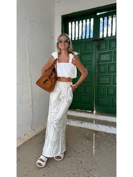Geometrické kalhoty Natural Bechick ❤