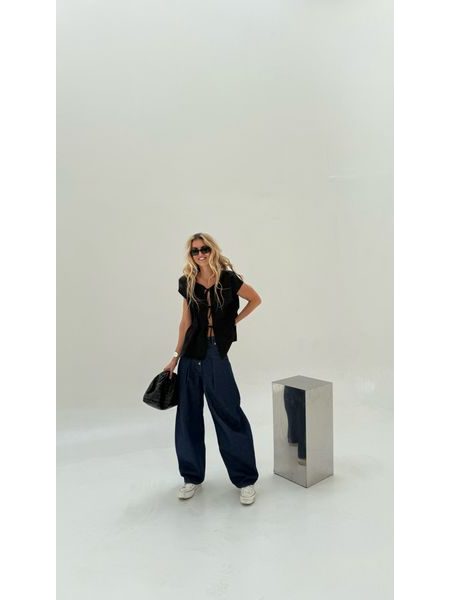 Black Cotton Bow Top BeChick ❤