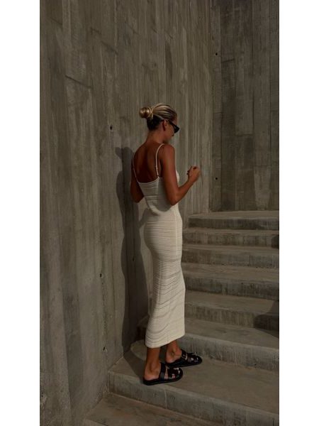 Cream Sculpted Bandage Dress BeChick ❤