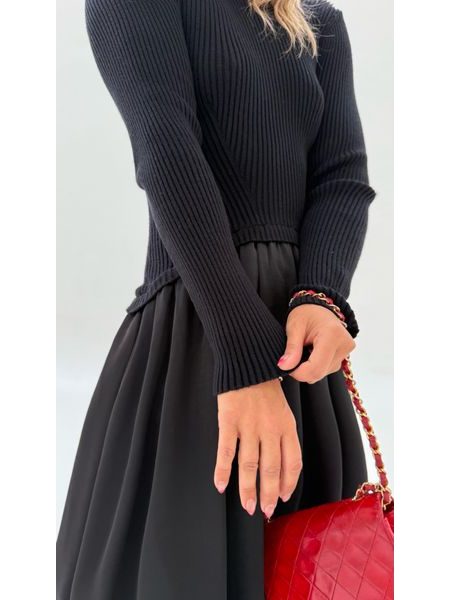 Black maxi dress Winter Poplin BeChick ❤