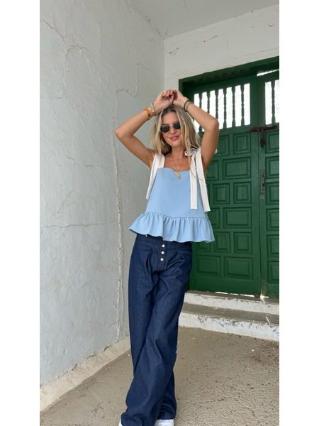 Baby blue top Ruffle BeChick ❤