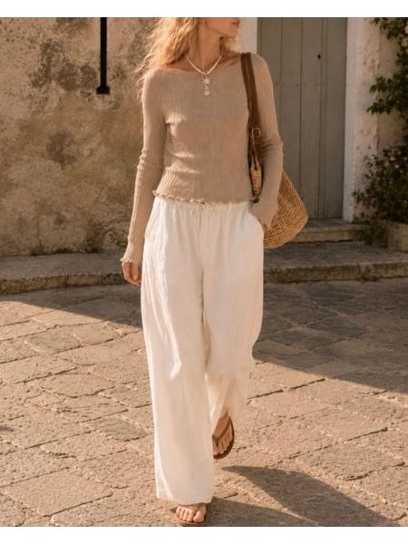 Cream linen top Nuit BeChick ❤