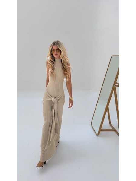 Cream Knit Tie Dress BeChick ❤