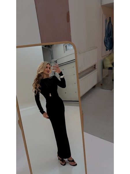 Black Open Back Maxi Dress BeChick ❤