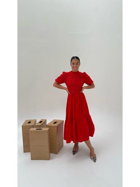 Červené bavlněné šaty Sparkle BeChick ❤