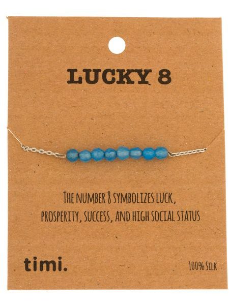 MAKE A WISH series: Blue Lucky 8 Stone Silver Bracelet