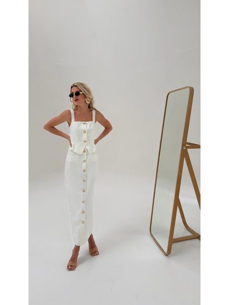 White Gold Button Dress BeChick ❤