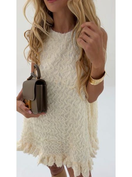 Cream Bow Puff Dress BeChick ❤