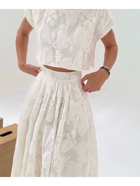 Flower Cream Top &amp; Skirt Set BeChick ❤