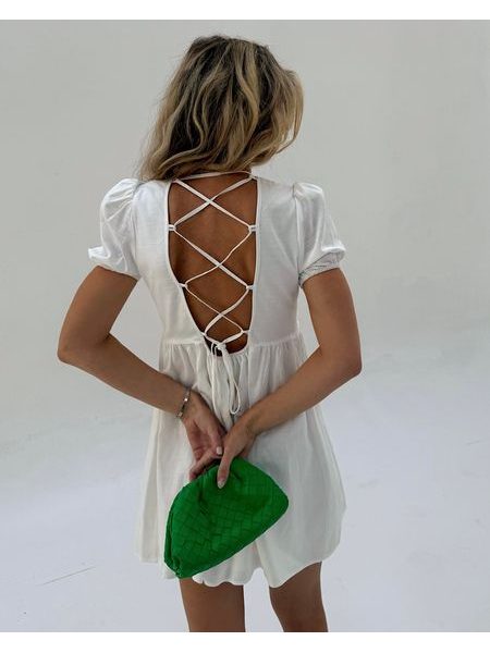 Bílé šaty Lace Back BeChick ❤