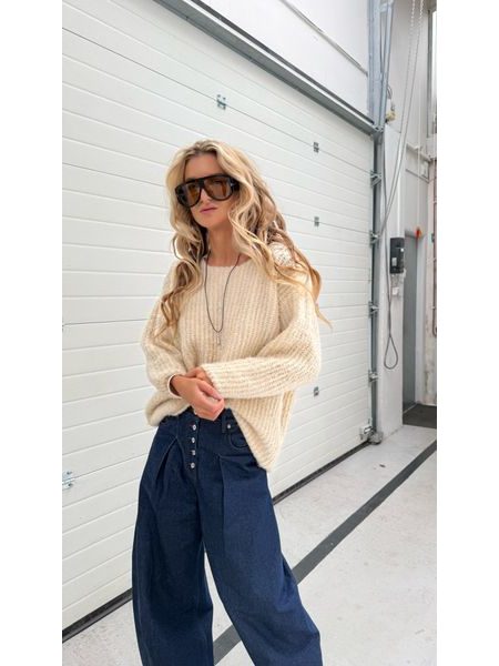 Krémový svetr Bubble BeChick ❤