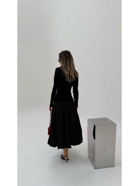 Black maxi dress Winter Poplin BeChick ❤