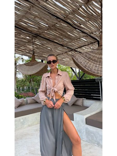 Pudrový top Knotty Tie BeChick ❤