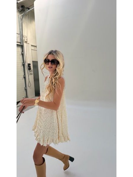 Cream Bow Puff Dress BeChick ❤