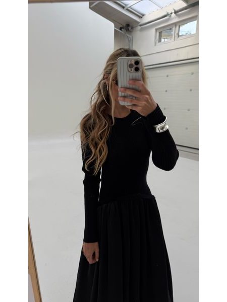 Black maxi dress Winter Poplin BeChick ❤