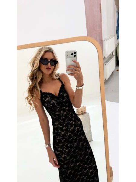 Black Lace Dress Icon BeChick ❤
