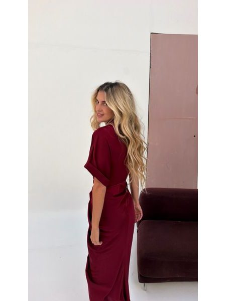 Vínové šaty Button Down BeChick ❤