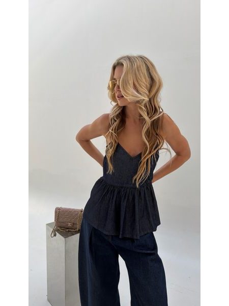 Denim Peplum Top BeChick ❤