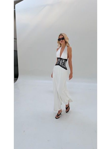 White Dress Lace Corset Bechick ❤