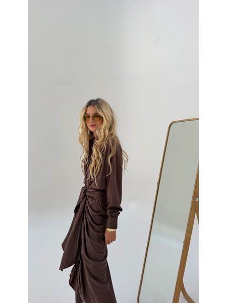 Chocolate Button Down Dress BeChick ❤