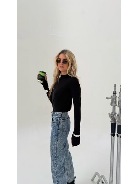 Black roll-neck top Milene BeChick ❤