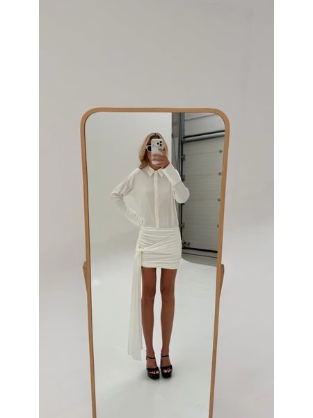 White Dress Button Knot BeChick ❤