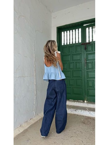 Baby blue top Ruffle BeChick ❤