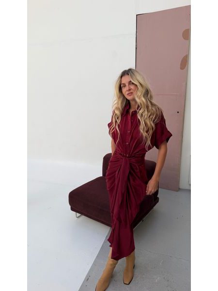 Vínové šaty Button Down BeChick ❤