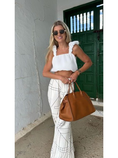 Geometrické kalhoty Natural Bechick ❤