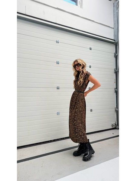 Leopardí maxi šaty Collar BeChick ❤