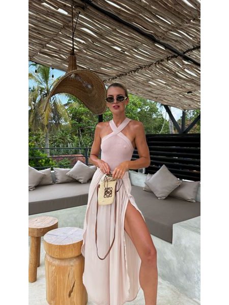 Powder Pink Bodycon Twist Top BeChick ❤