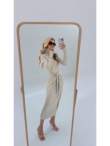 Cream Knotty BeChick Dress ❤