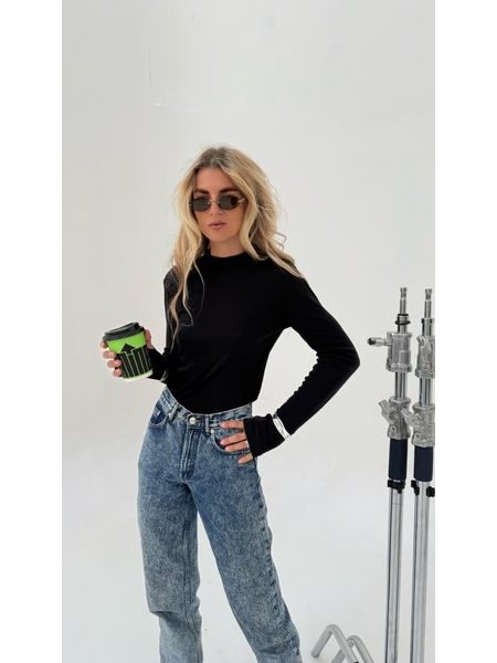 Black roll-neck top Milene BeChick ❤